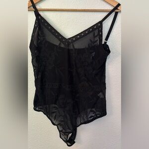 Boudoir black lace body suit
